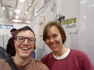 Josh with fellow Madison Area Permaculture Guild member Emily Steinwehe at the Wisconsin Garden Expo.