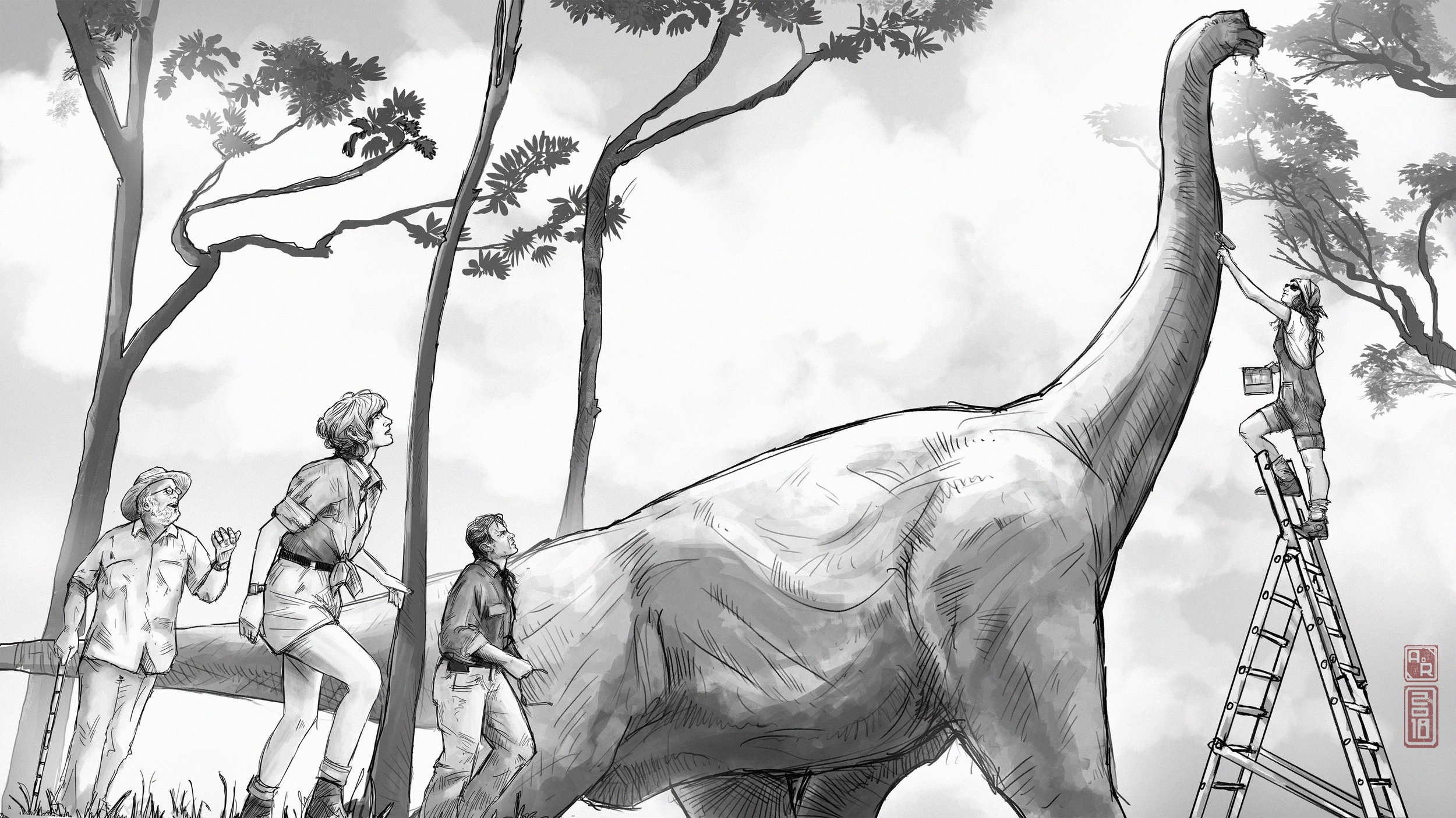 "PAINTING" SKIN ON A SAUROPOD