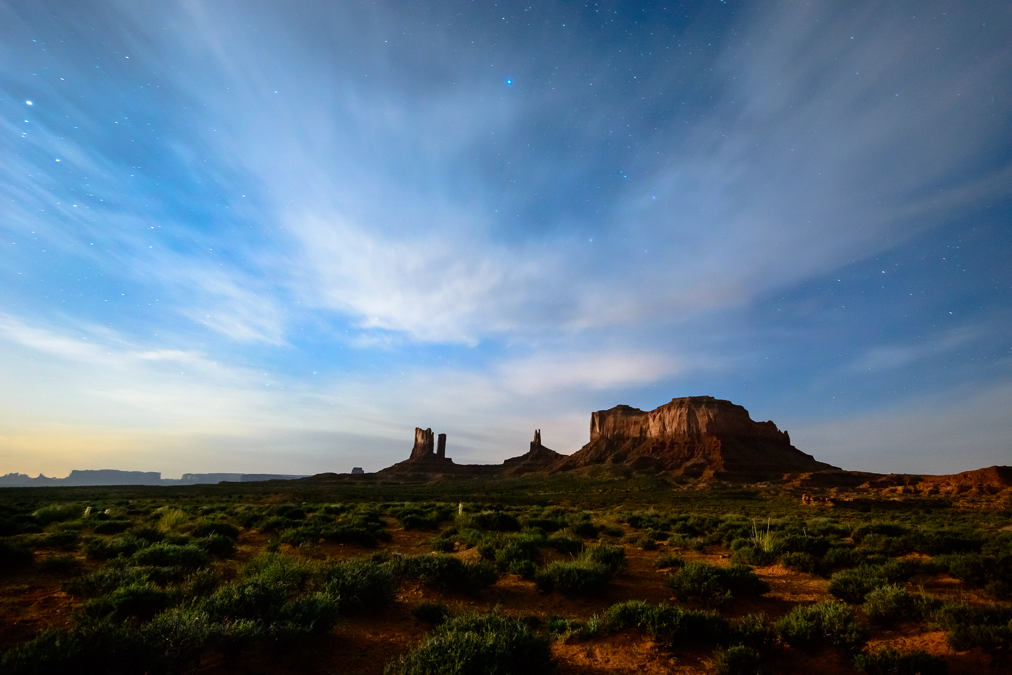  Just a smidge of moonlight to do it right.&nbsp; Monument Valley, UT.&nbsp; 