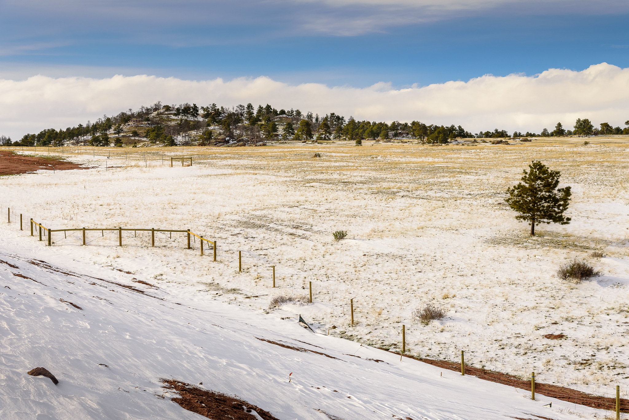 The view of being stranded. Wyoming state line.