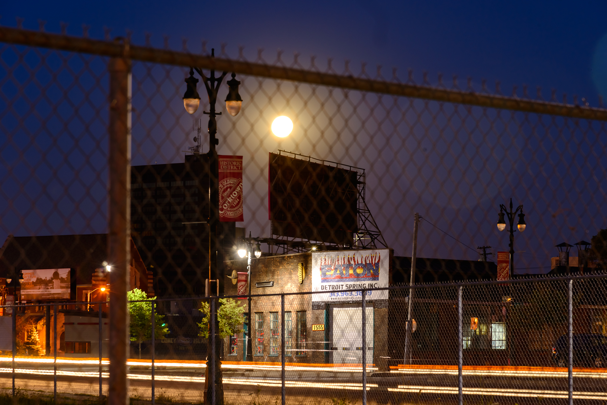 7/31/15. From the stoop of our home, Eldorado General Store, a full moon rises to close out the month long project. 