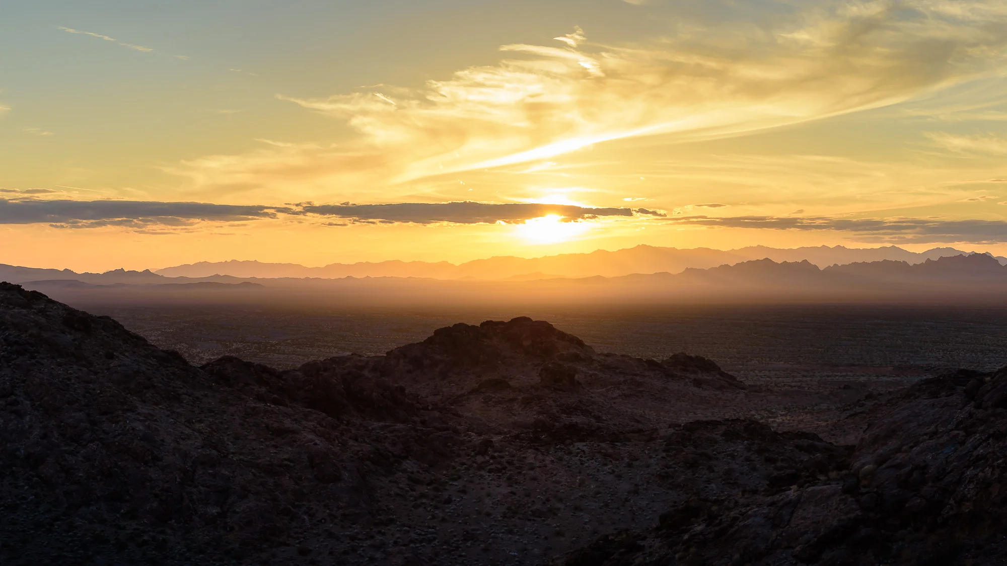 Looking into the Turtle Mountain Wilderness. Mojave Desert, CA