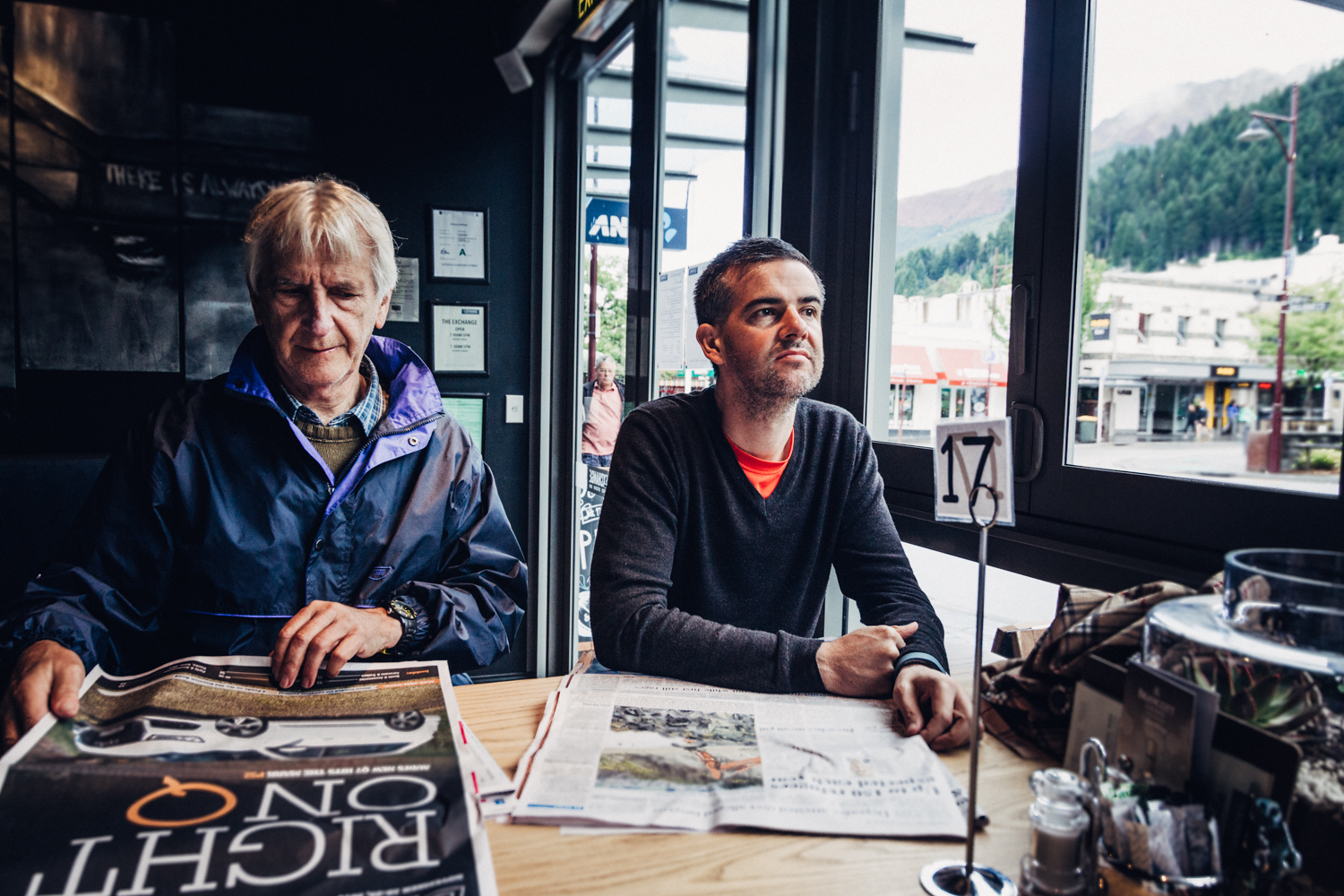 It was the third day of our Queenstown stay, and we were all exhausted from previous day (Doubtful Sound Cruise). Andrew's face basically said everything. Yes, he did need the coffee.