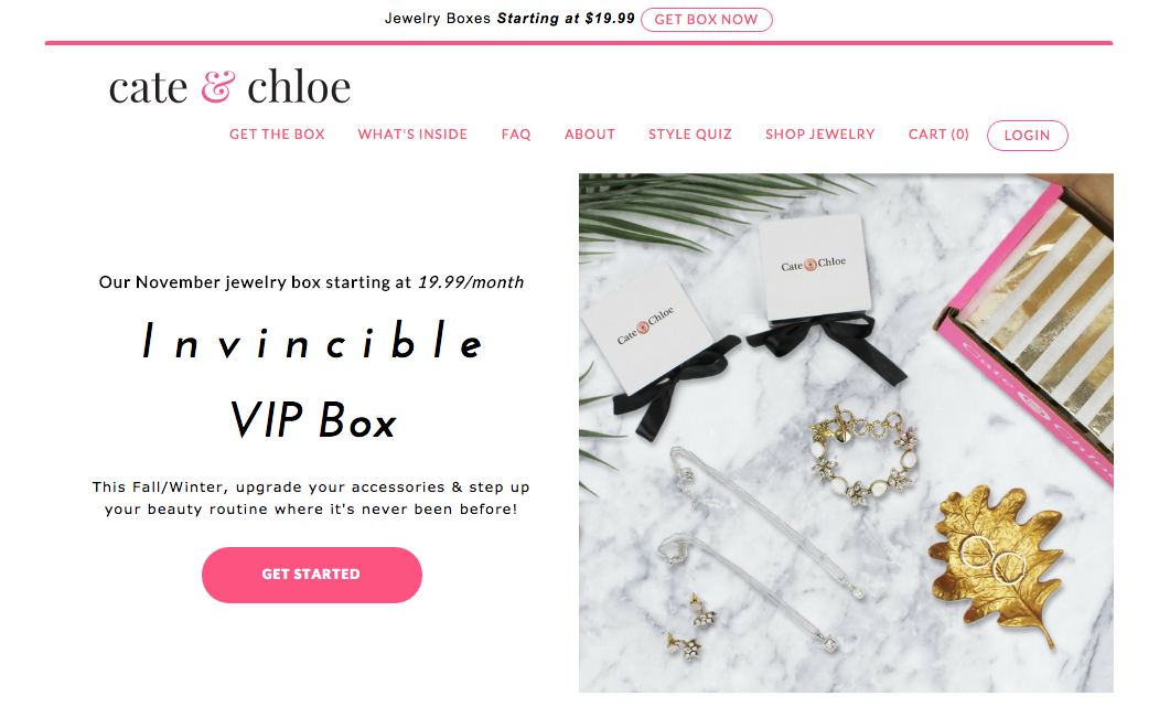 Website design for Cate & Chloe VIP, 2016.