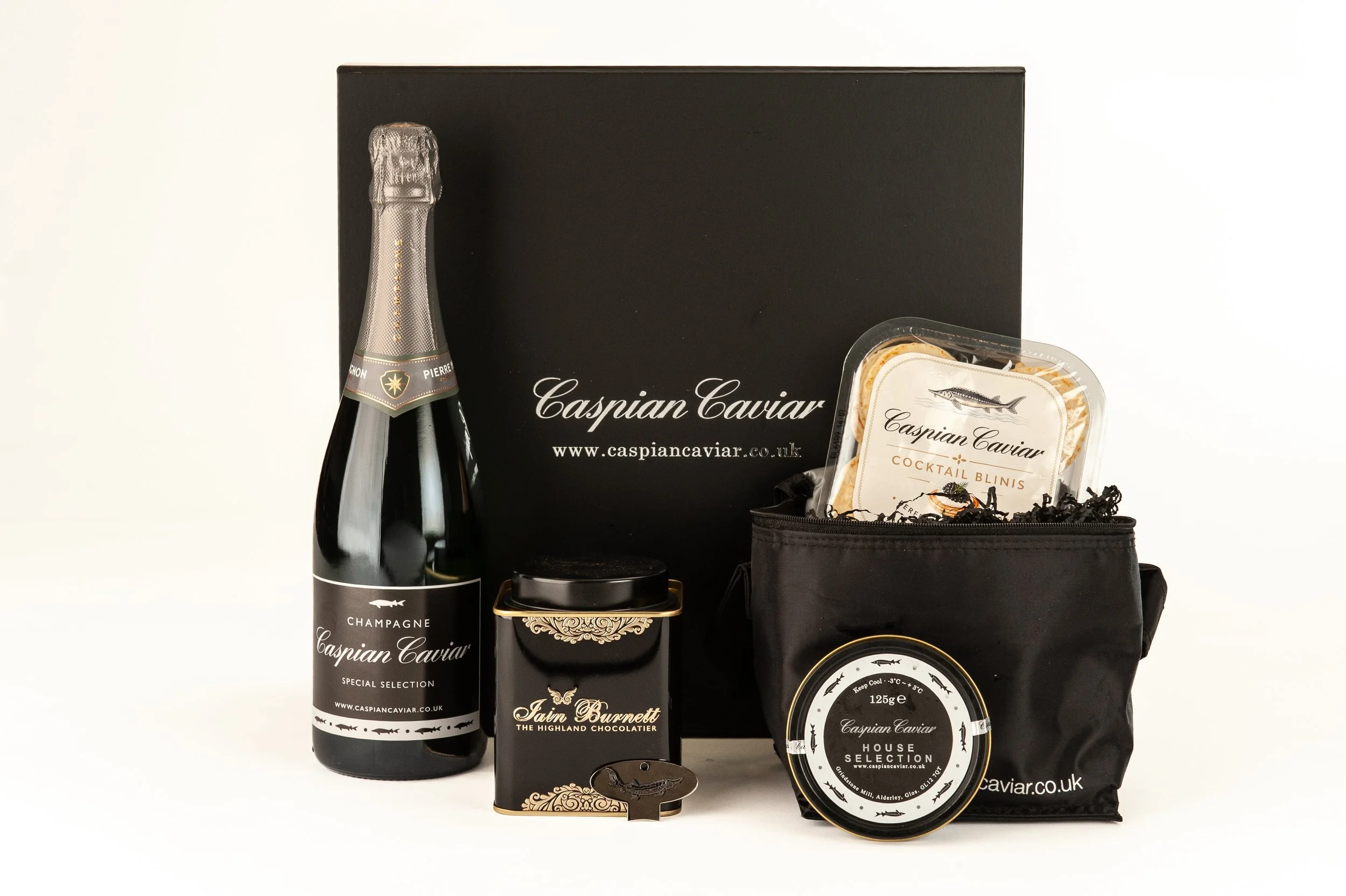 Luxury caviar and champagne gift set