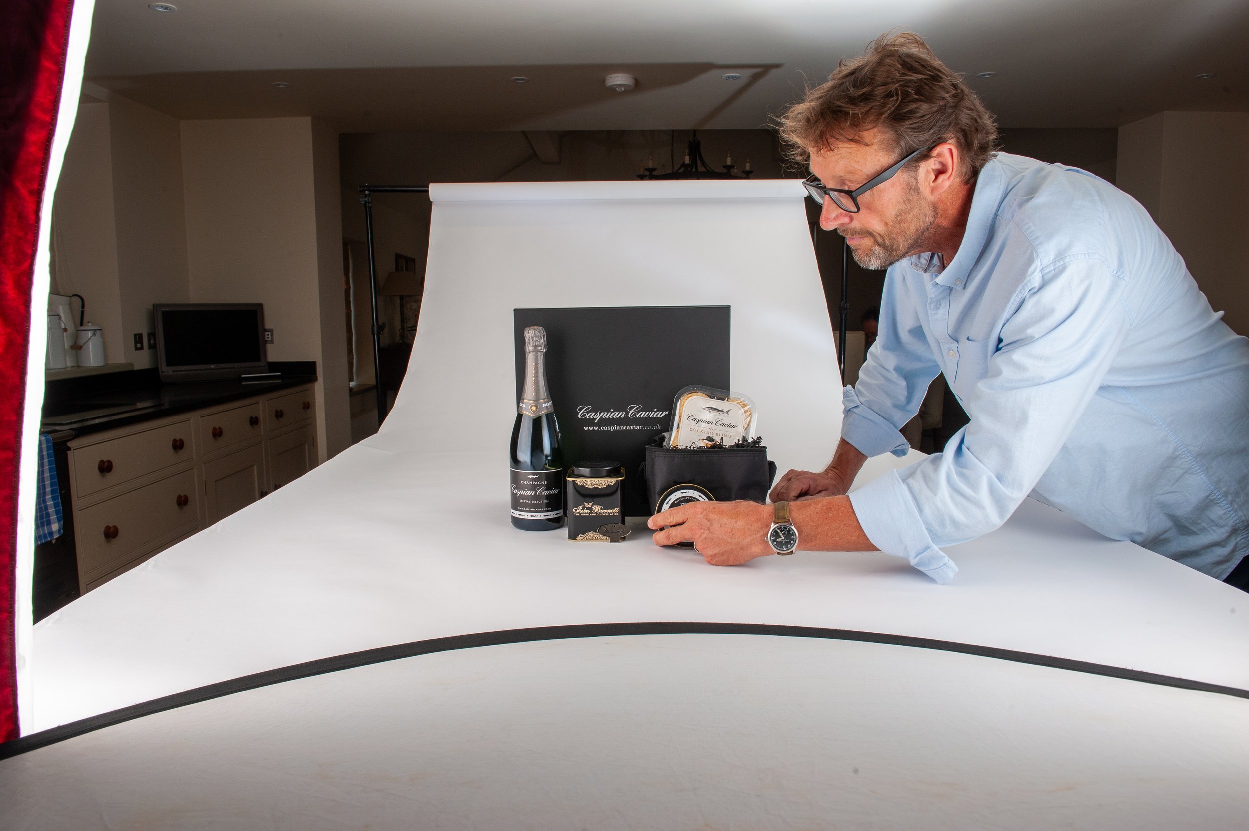 Commercial photographer Clint Randall  set styling for a luxury food shoot