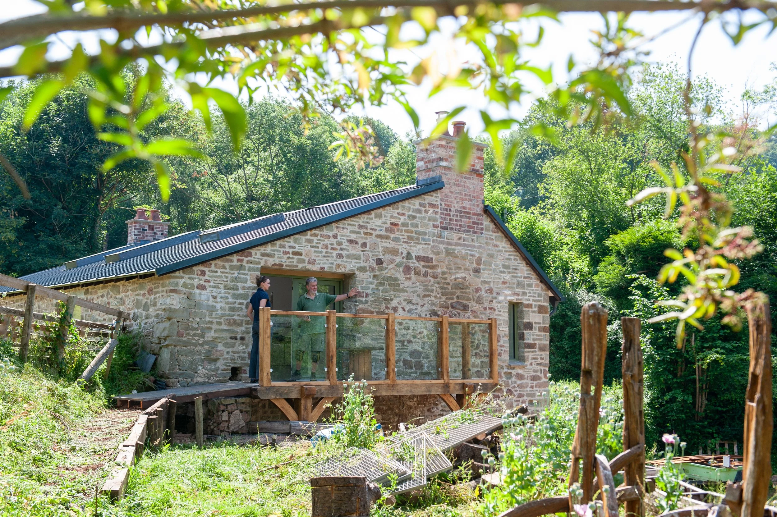 Side profile of renovated cottage roof