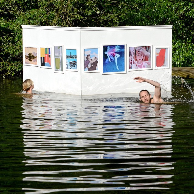 #floating art gallery for @affordableartfairuk  #pondlife #makestuff #splash