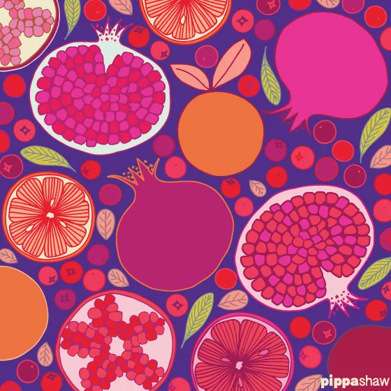 Pomegranate, clementine and cranberry for "Christmas fruit"