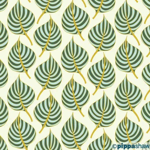 tropical stripe leaves by Pippa Shaw
