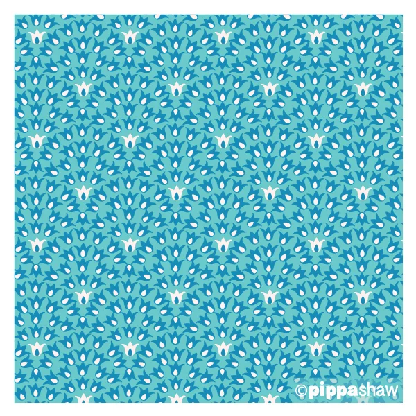 ‘Tulip Scallop’ in teal, from midsommar collection for FIGO Fabrics