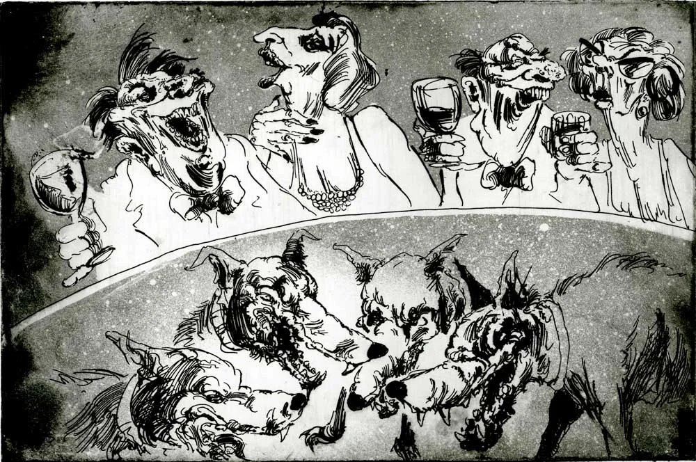Dogs under the table