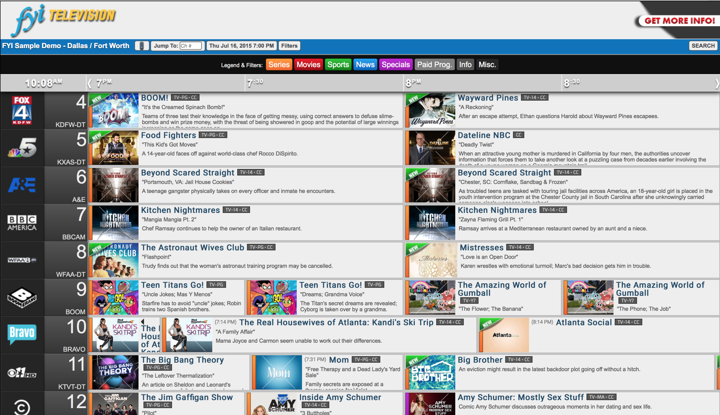 FYI Online Demo Grid View