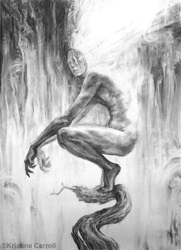  charcoal on paper 18" x 24"&nbsp; available for purchase  Done for the&nbsp; Month of Fear  