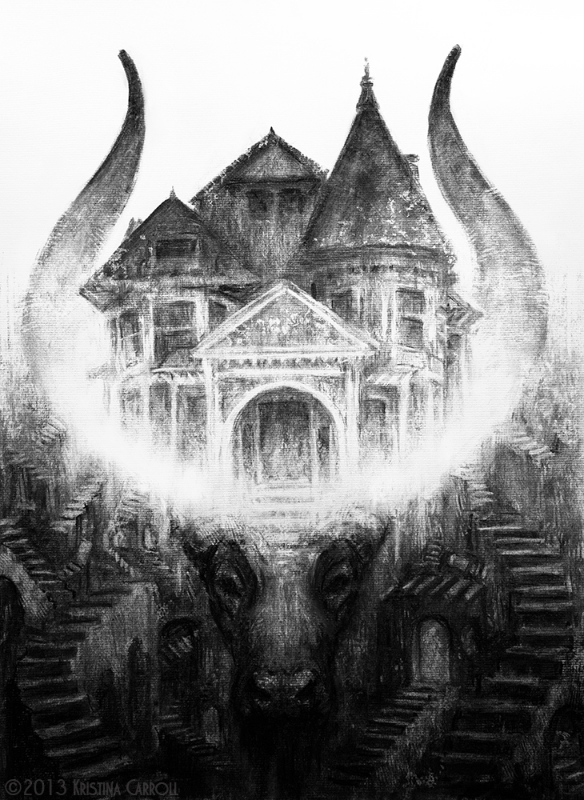  charcoal on paper 18" x 24"&nbsp; available for purchase  Done for the&nbsp; Month of Fear  