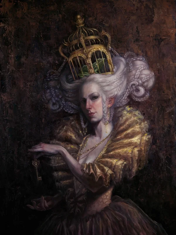  What happens after the Princess kisses the frog and turns him back into a Prince? Was it really happily ever after or was there a very good reason he was turned into a frog in the first place. Full story&nbsp; here .  oil on panel 16" x 20" availabl