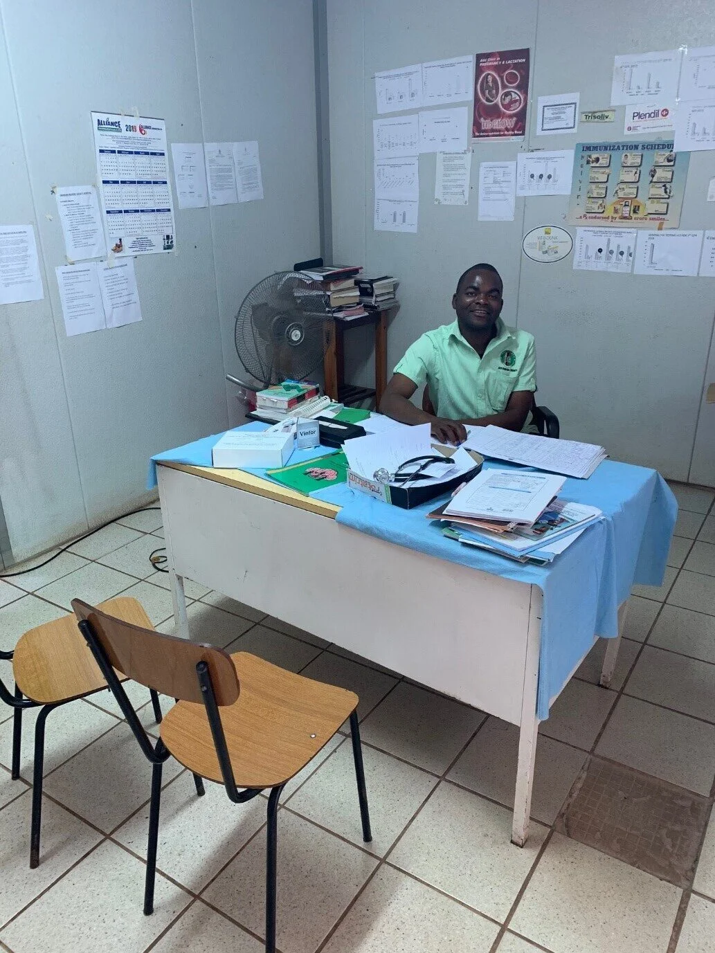 Zambia Helpers Society Hospital: Victor Mulenga (CO) in his consulting room