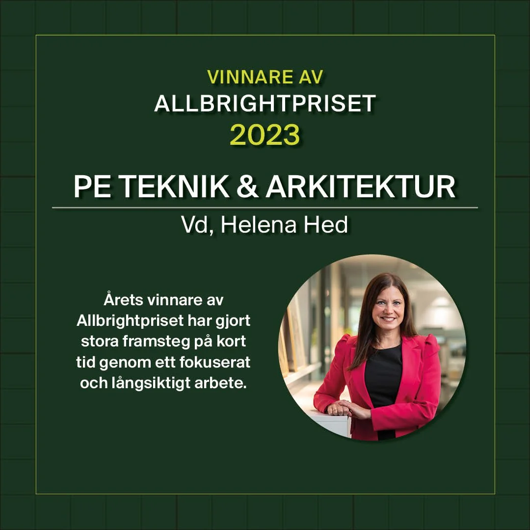 PE Teknik &amp; Arkitektur vinner Allbrightpriset 2023 för inkluderingssatsningar 