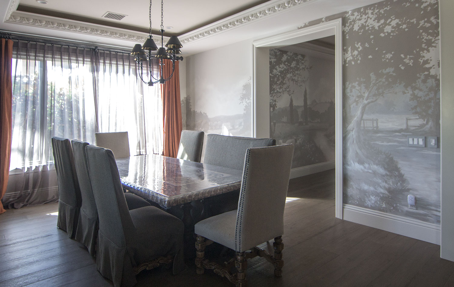 Kitchen Dining/Butler’s Pantry, Grisailles Landscape
