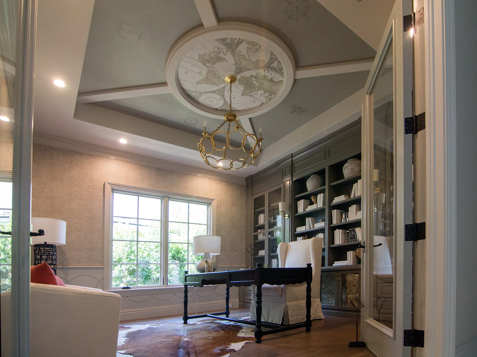 Library, Old World Map Ceiling