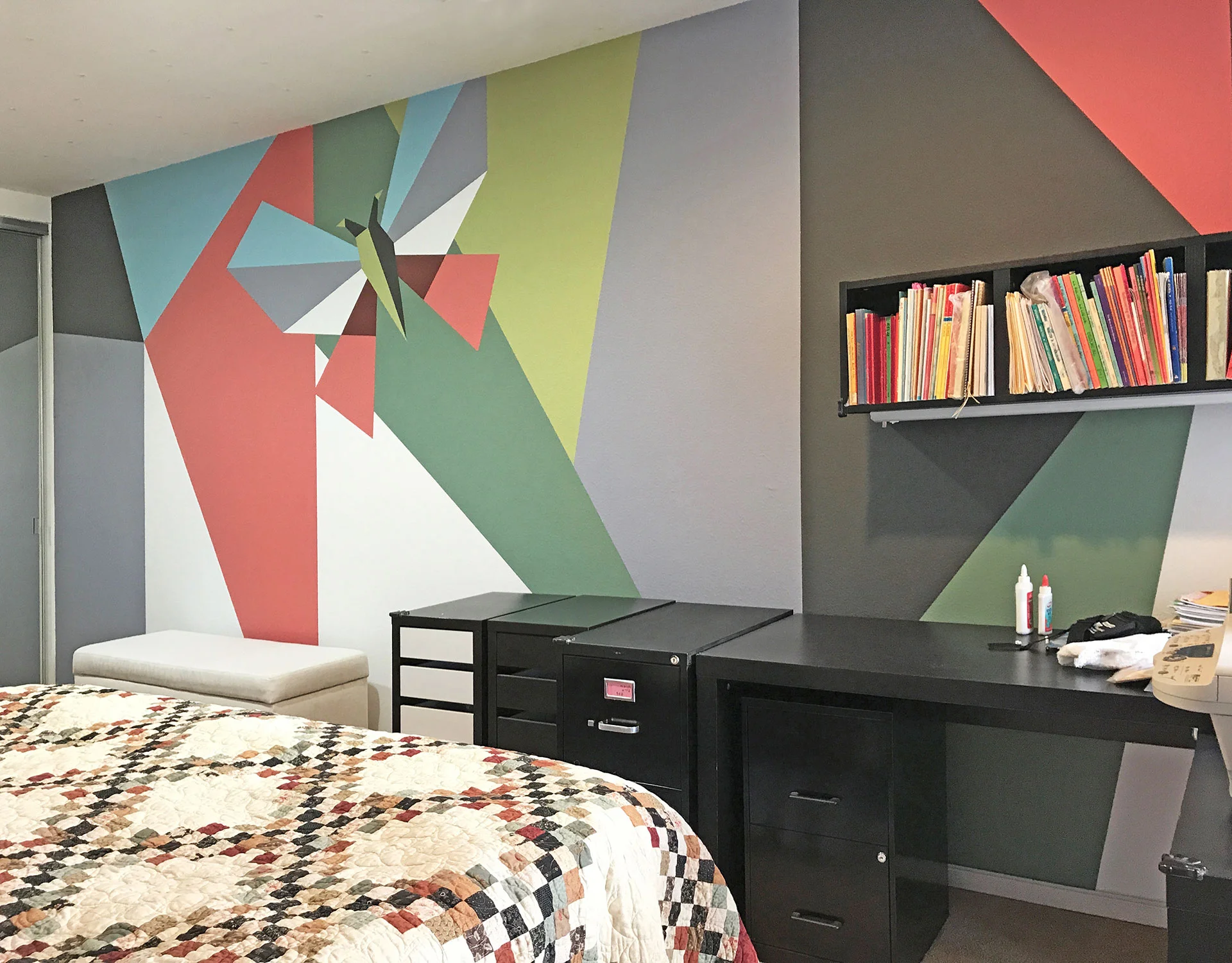 Modern Geometric Bedroom, Santa Monica, CA
