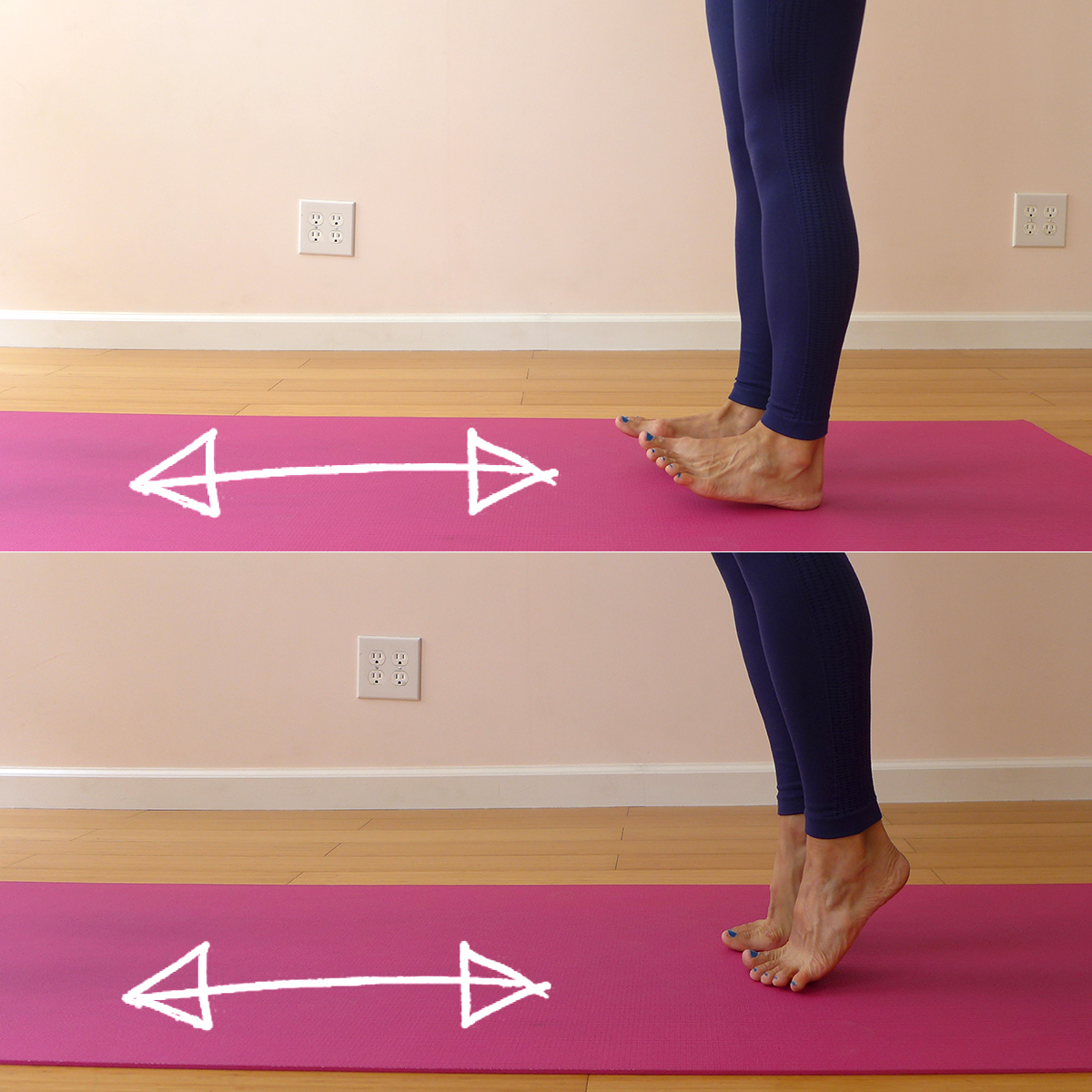 1. WALK BACK AND FORTH ON HEELS AND THEN TOES