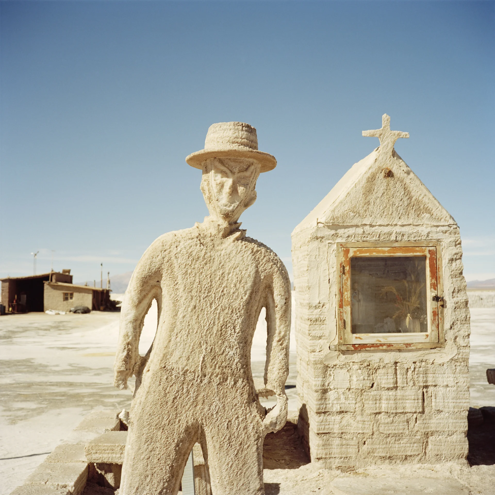 Jujuy Province. Salinas Grande is the biggest salt flat in Argentina, 60 kms in length and covering an area roughly 5200km2, at an altitude of 3350 meters. Salt is harvested from square pools dug into the crystalline salt plain.