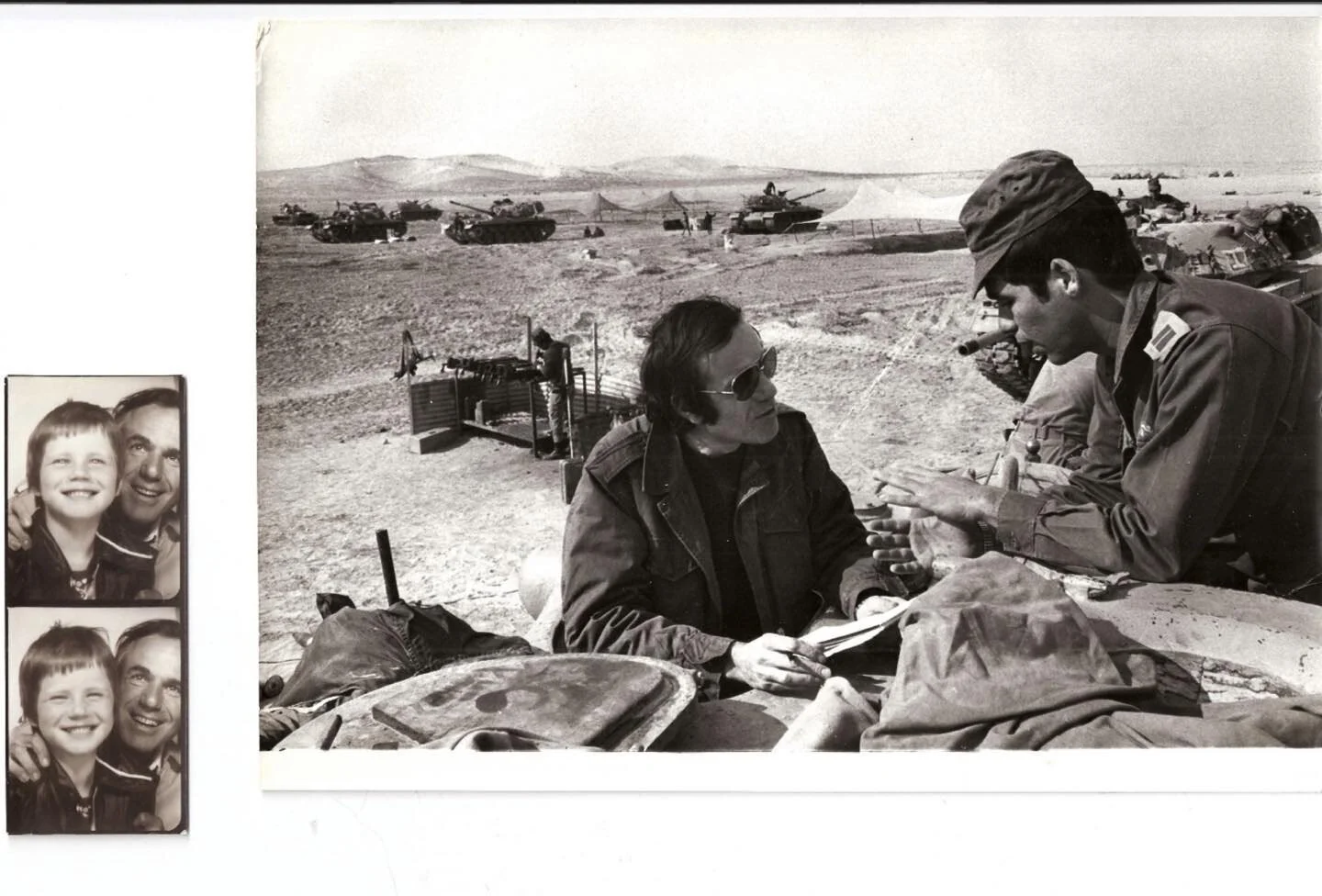 My father Jay. Here he is in the Sinai Desert during the Six-Day War in 1967. And in the corner the two of us. The image was taken by @magnumphotos photographer Micha Bar-Am @michabaram.archive #fathersday