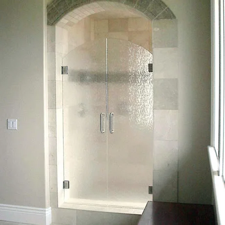14 HEAVY FRENCH DOORS WITH ARCHED TOP