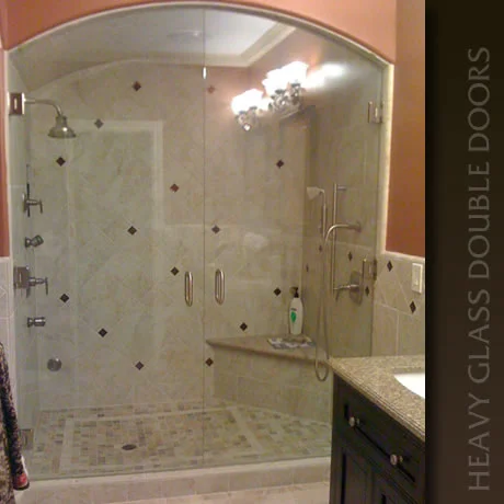 13 HEAVY FRENCH DOORS WITH ARCHED TOP