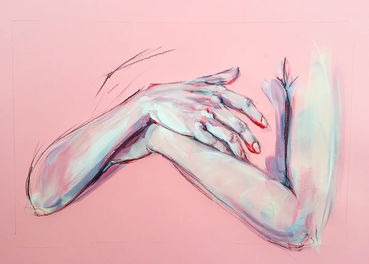 Hand Study on Pink 1 