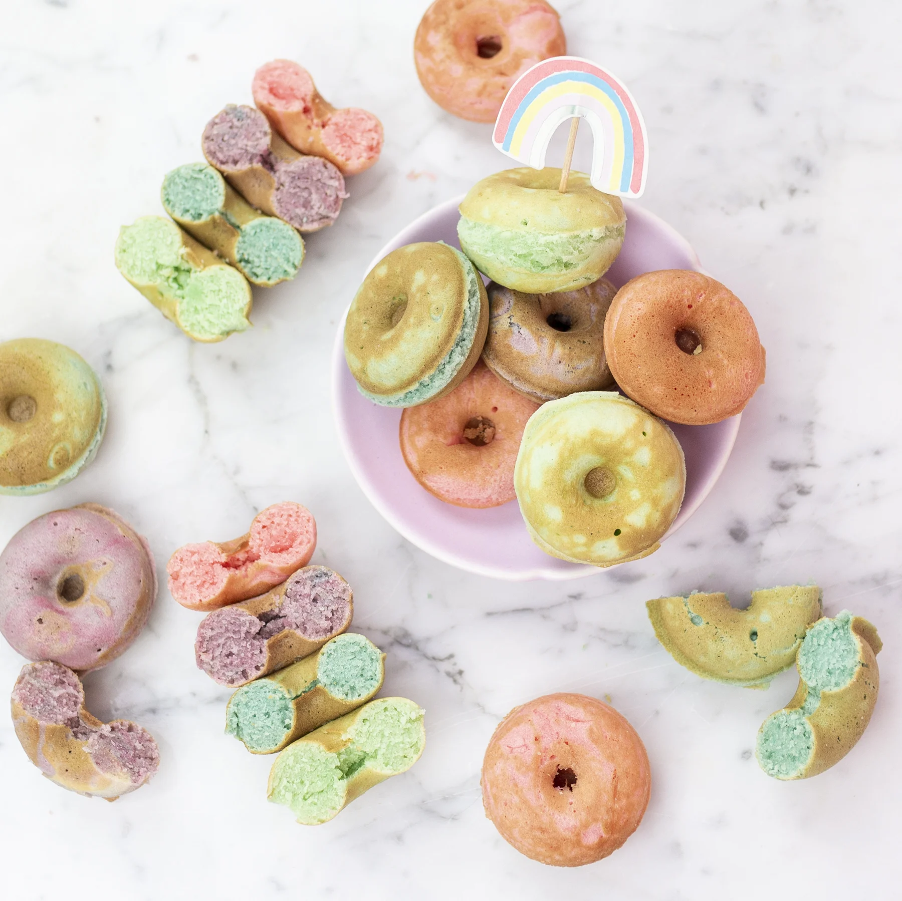 Rainbow Mini Donuts