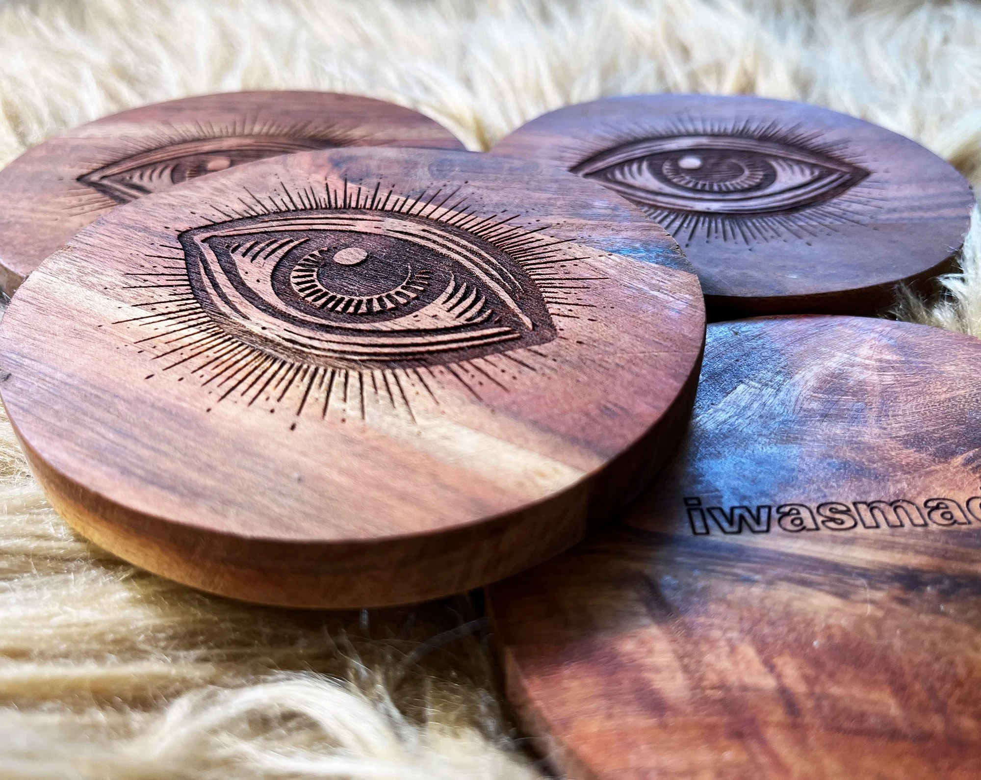 "Anja" Engraved Coaster Set