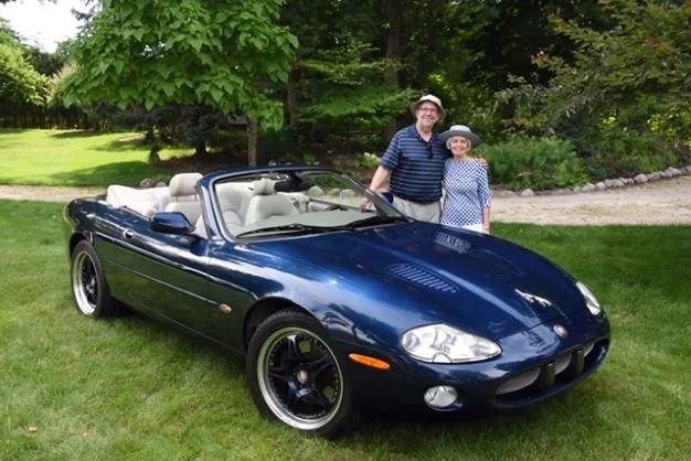 Connie & Hal with Jaguar XKR