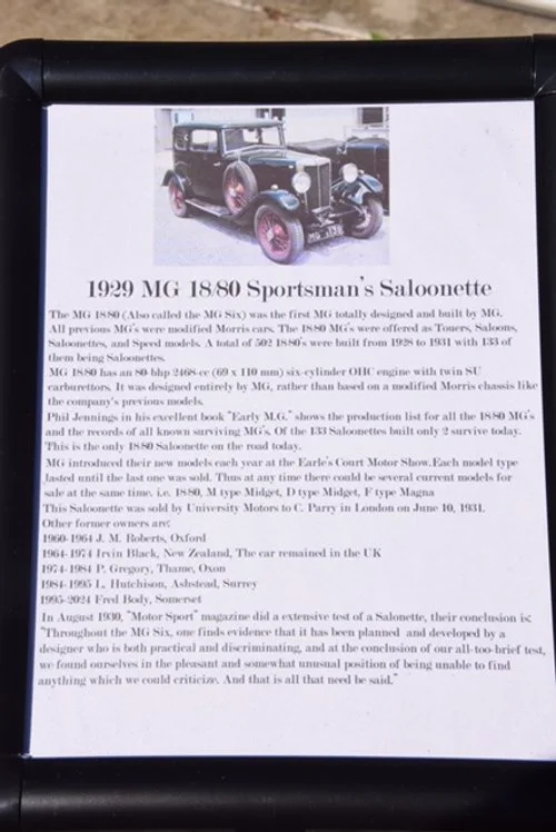 1929 MG 1880 Sportman's Saloonette History