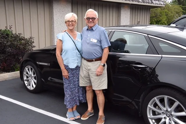 Dave and Gillian with Jaguar XKJ