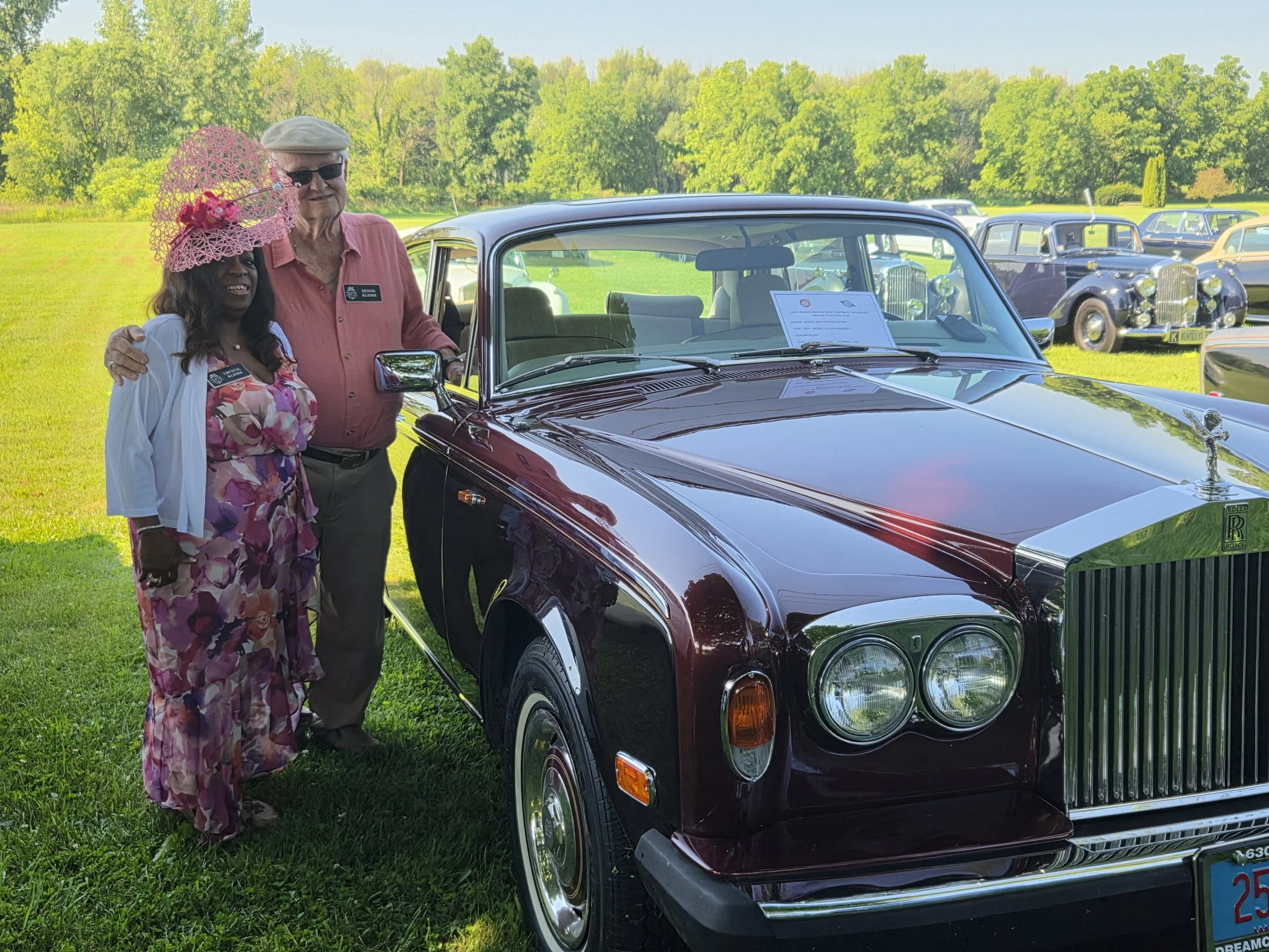  Dennis and Crystal dressed for a drive in their 1979 Rolls Royce Silver Shadow II. 