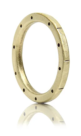 18k Yellow Gold Stamped Wedding Band - Unisex - Matte Finish