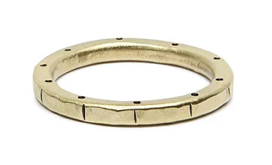 18k Yellow Gold Stamped Wedding Band - Unisex - Matte Finish