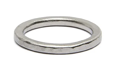 Hammered Wedding Band - Palladium White Gold -Unisex - Matte Finish