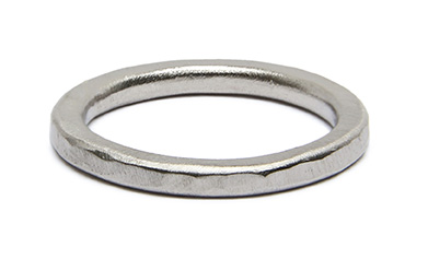 Hammered Wedding Band - Palladium White Gold -Unisex - Matte Finish