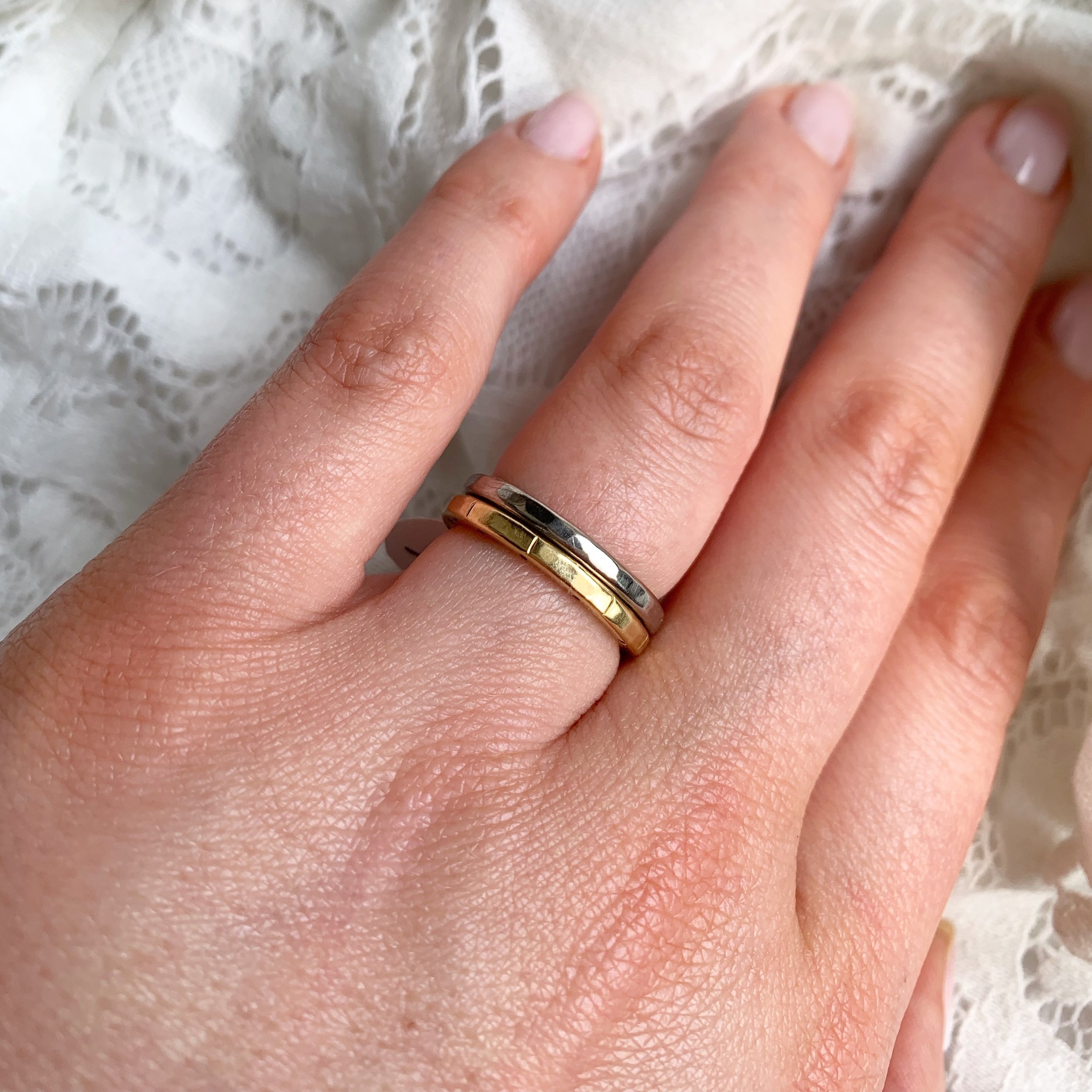 hammered wedding bands