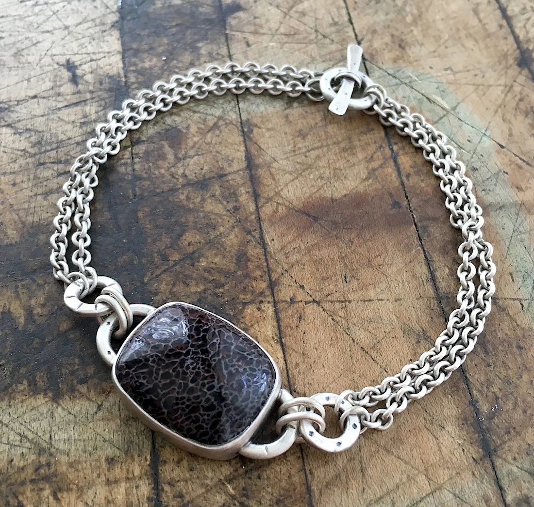 fossilized dinosaur bone bracelet