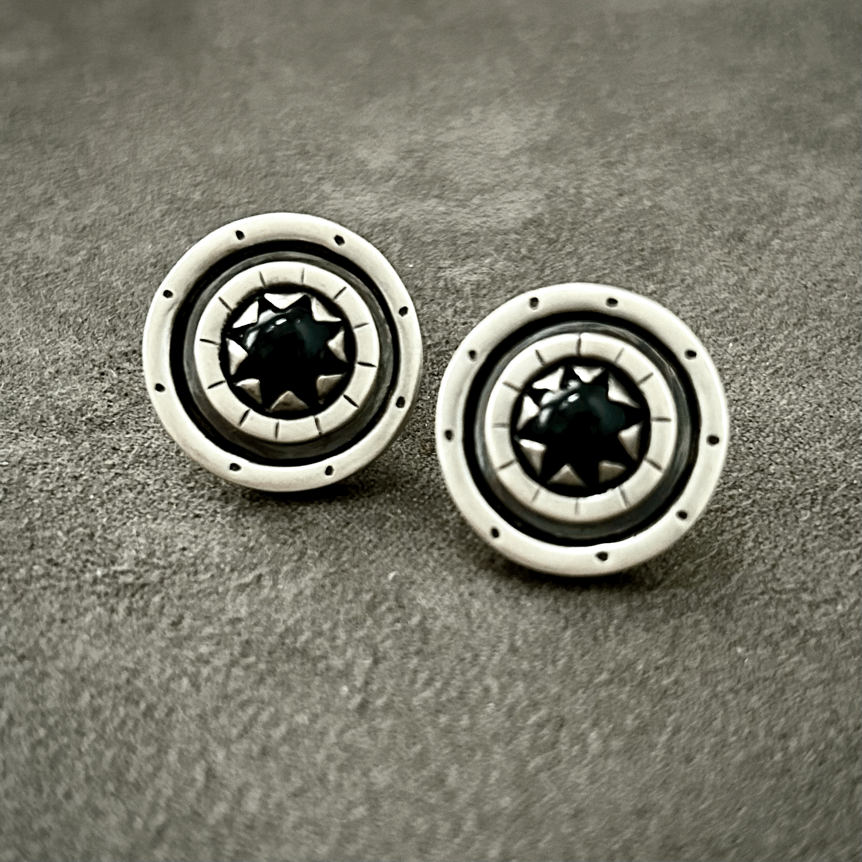 silver and onyx cufflinks