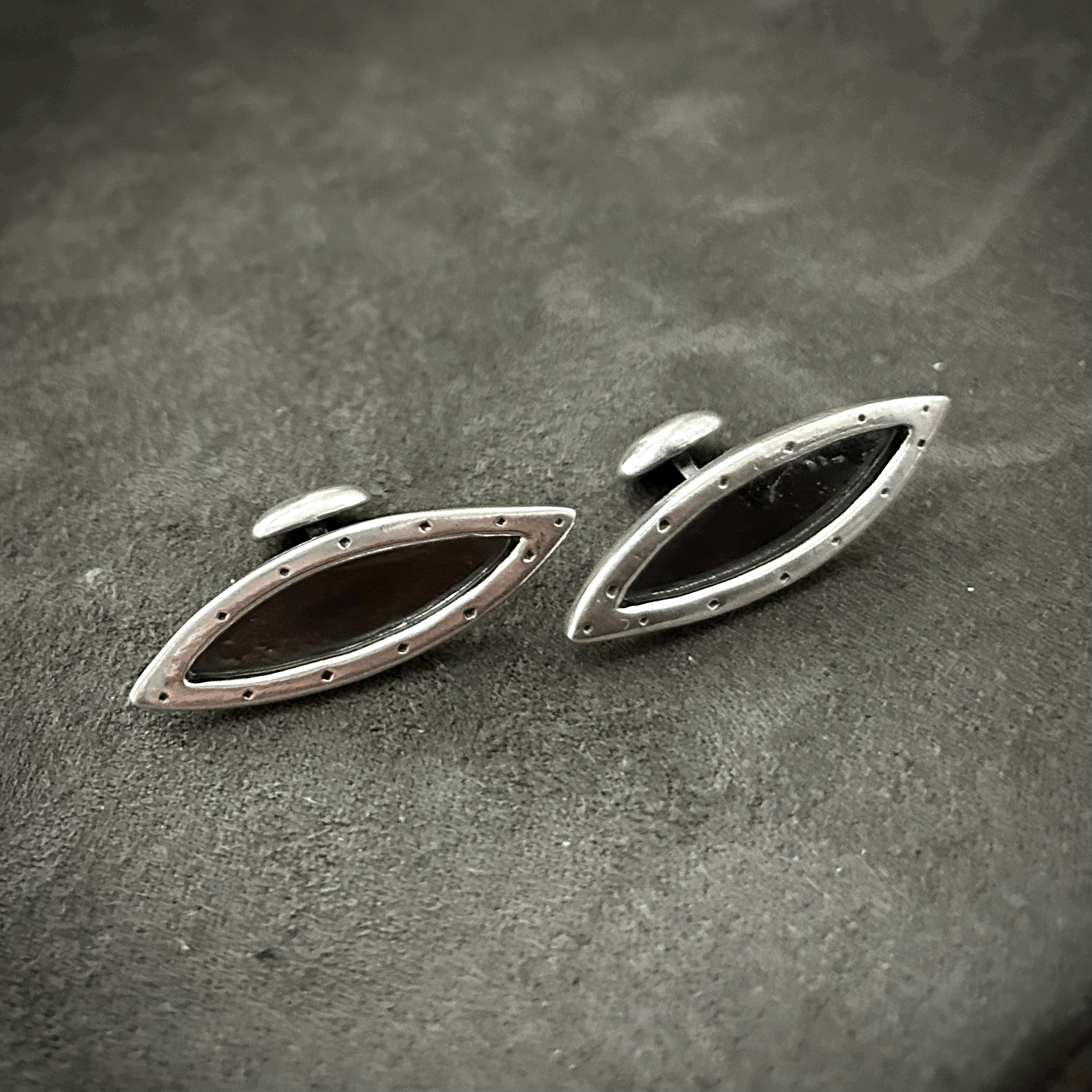 silver leaf cufflinks