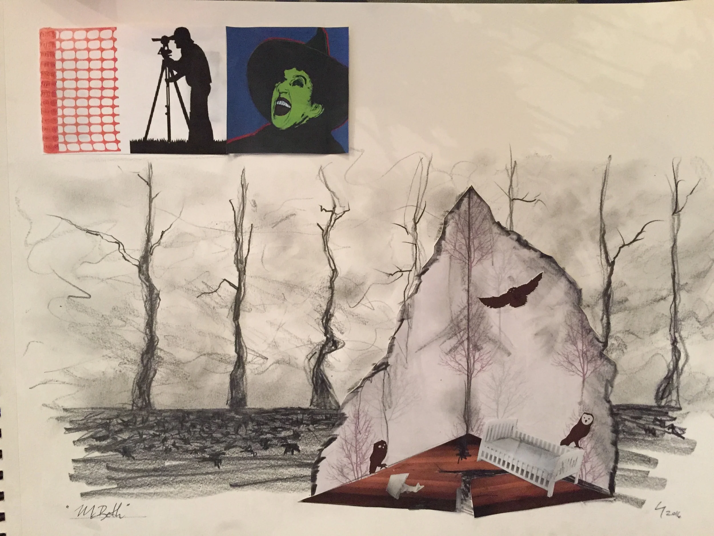  First draft set design for Verdi's "Macbeth" adaptation, "The Scottish Opera", 2016 