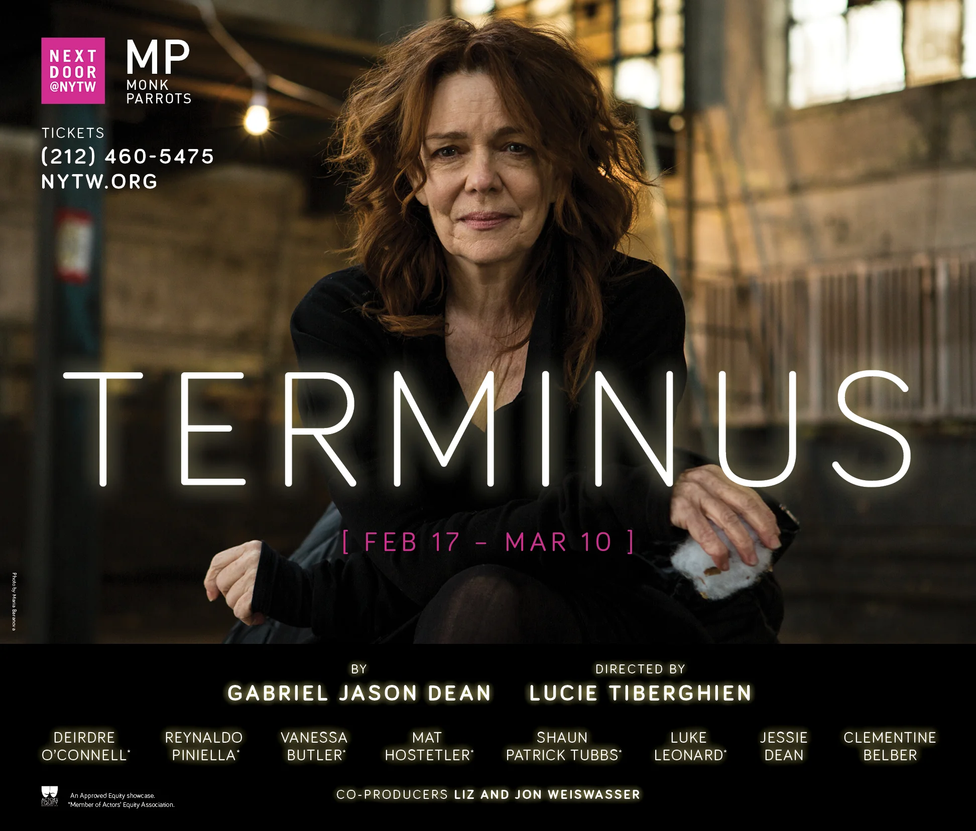 Monk Parrots presents TERMINUS by Gabriel Jason Dean, Next Door at New York Theatre Workshop