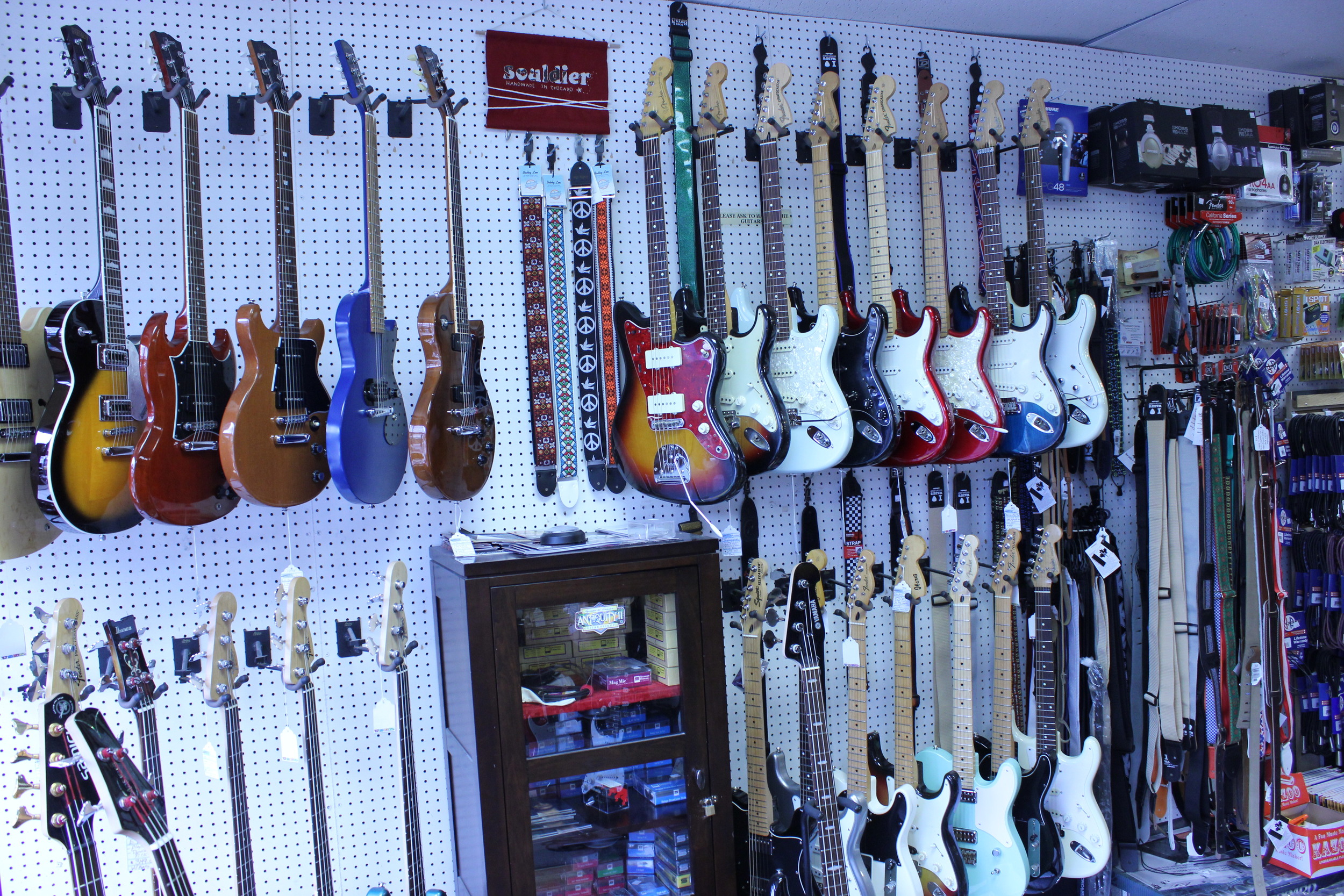 This wall of used electrics is always popular.