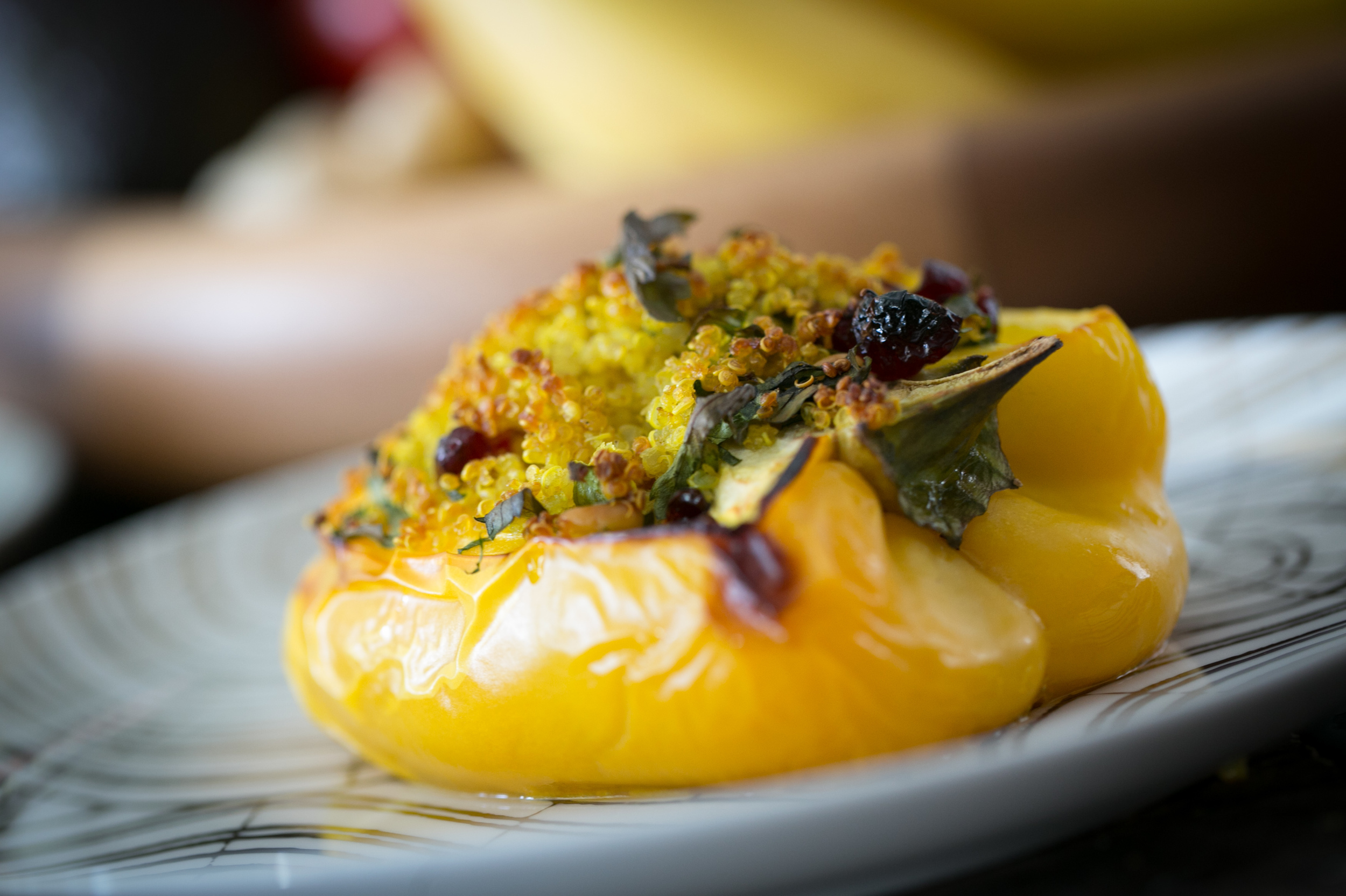 Festive Turmeric scented Quinoa Stuffed Peppers
