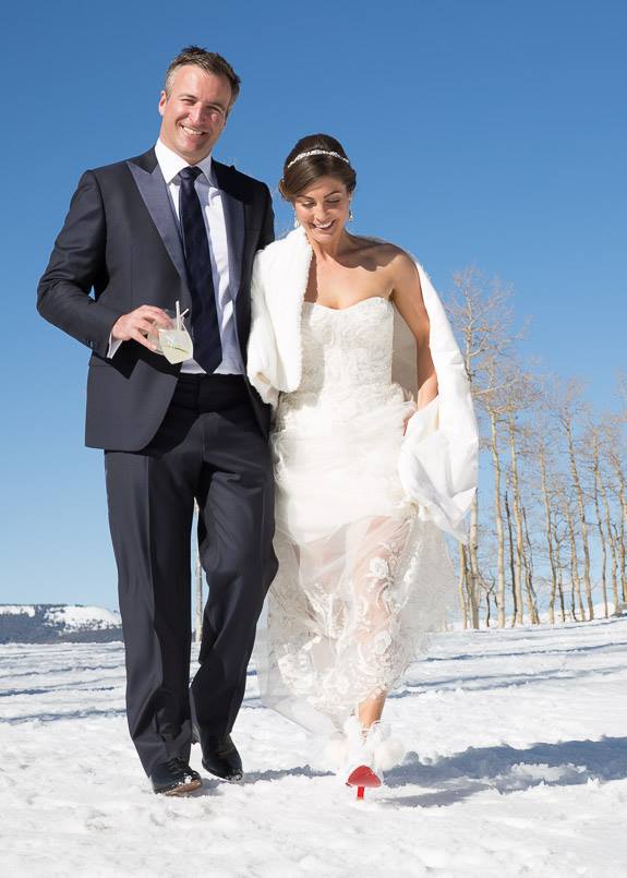 Me fully understanding my wedding shoes because I am walking in heels on snow and feel totally comfortable with that! 